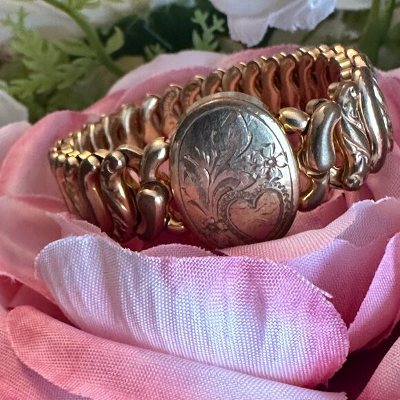 πHPπ NO MONOGRAM Vtg. Pitman & Keeler Amer. Queen Gold-Filled Exp. Bracelet - Picture 6 of 13